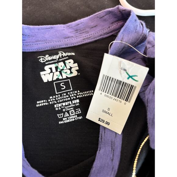Disney Parks NWT BB-8 Girls Shirt Star Wars Black Purple Tee Top Size Small - Picture 3 of 11